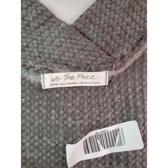 We The Free Sweater Womens Medium Olive Long Sleeve Round Neck Pockets Pullover - Picture 9 of 10